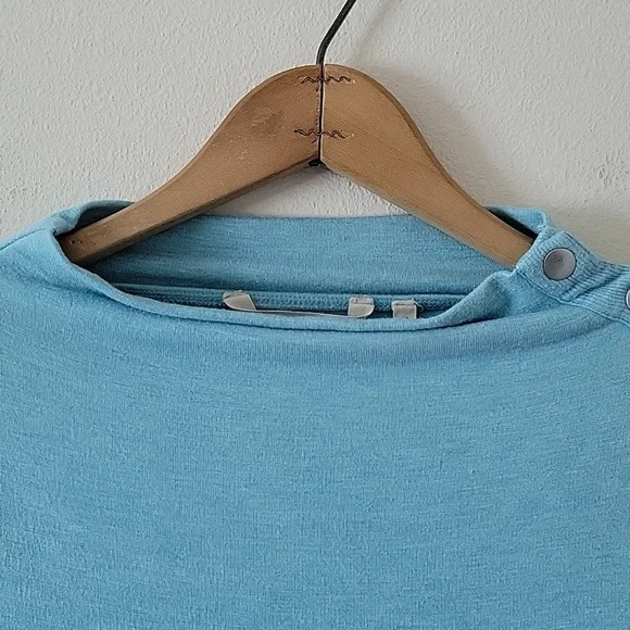 Soft Surroundings Arley Snap Shoulder Tunic Light Blue Green Size Medium - Picture 2 of 7